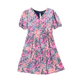 Floral Kids Dress - Pink and Blue
